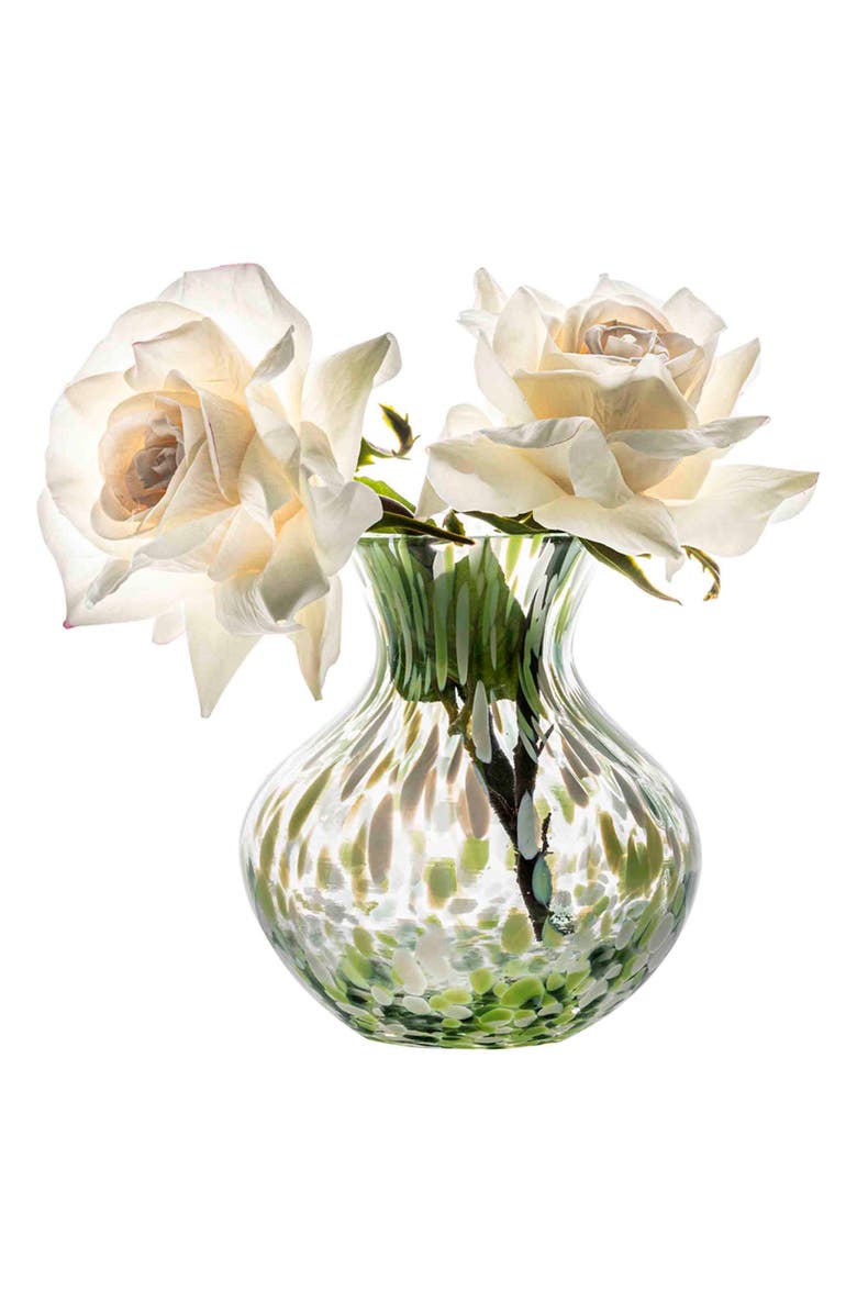 Juliska Puro 6-Inch Tortoiseshell Pattern Glass Vase, Alternate, color, Green