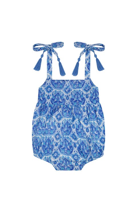 Zoe Baby Romper Blue Paisley