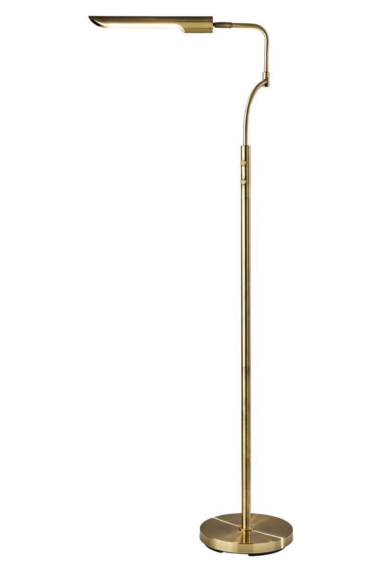 Zane LED Floor Lamp, Main, color, ANTIQUE BRASS