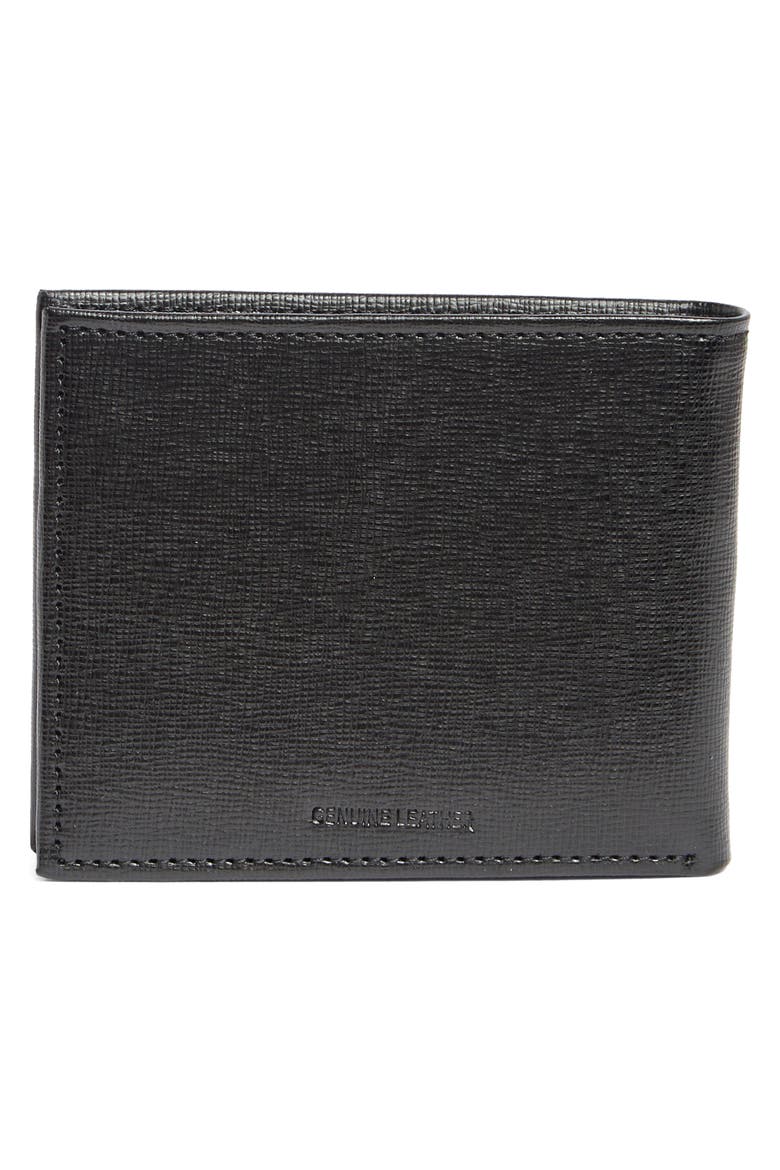 Saffiano Bifold Leather Wallet, Alternate, color, BLK001