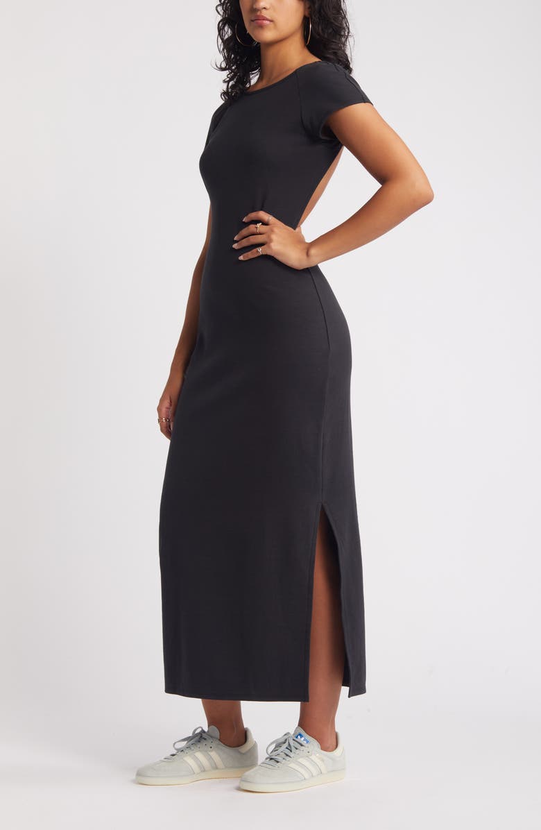 BP. Open Back Stretch Cotton Knit Midi Dress, Alternate, color, 
