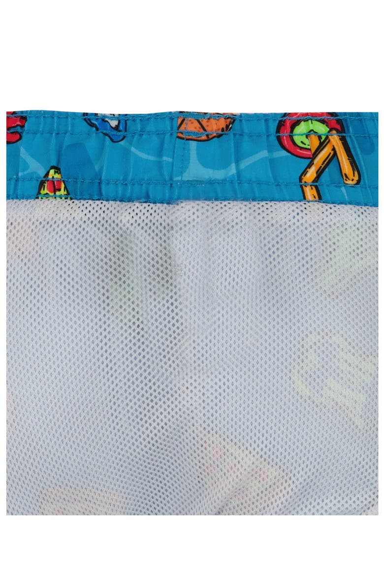 Kids' Shark Rescue Rashguard & Swim Trunks Set, Alternate, color, HYPER GREEN
