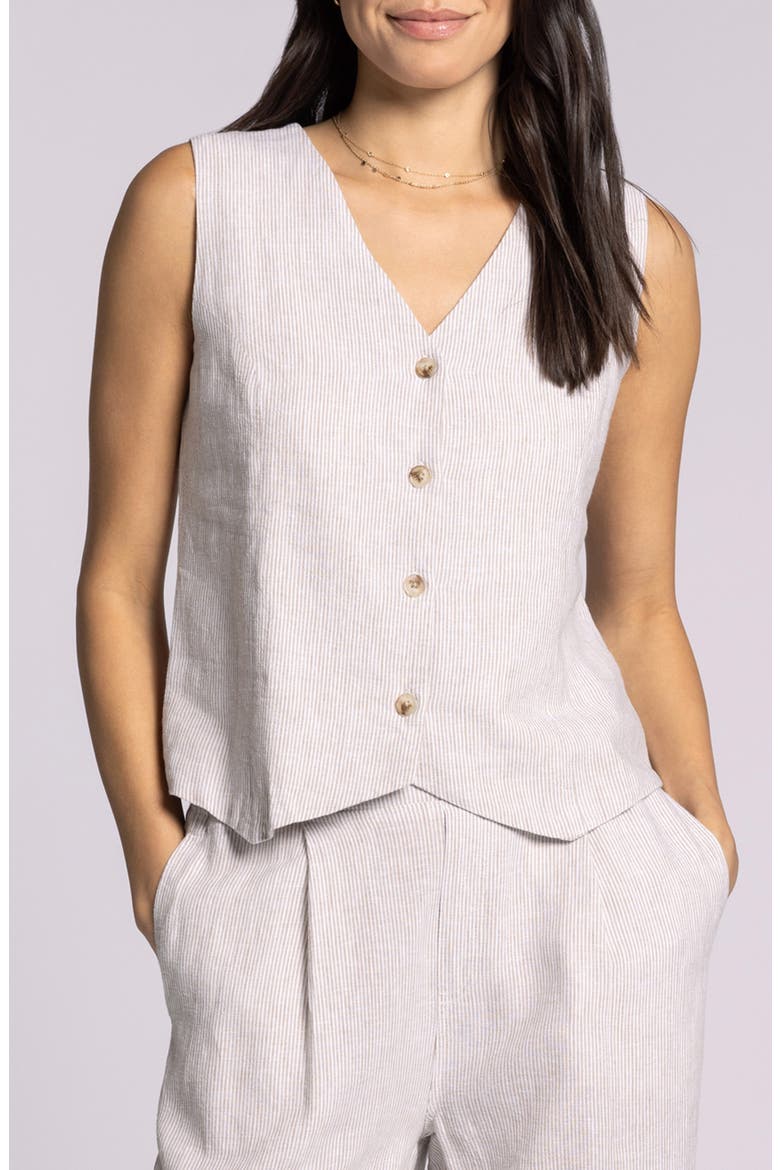 Anastasia Linen Blend Vest, Main, color, WHITE OAK