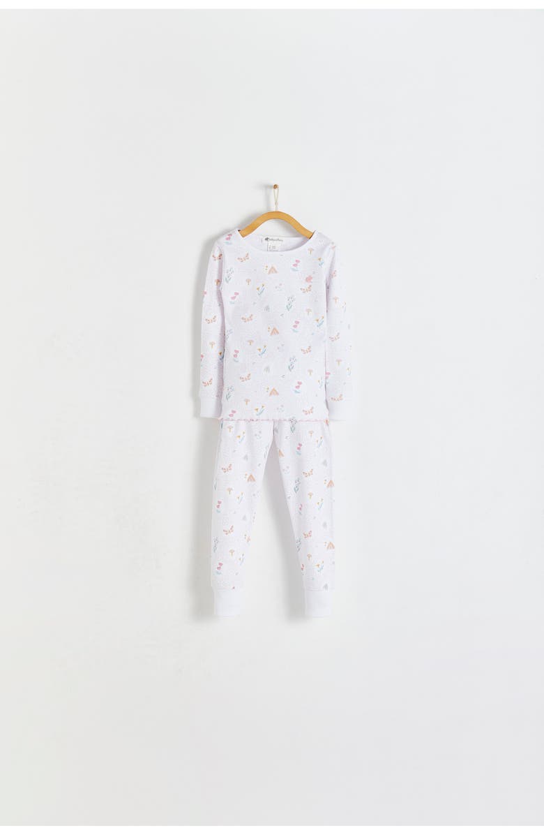 Babycottons Premium Peruvian Pima Cotton Delphine Snug Fit Long Pajama Set for Toddler, Alternate, color, Full Print
