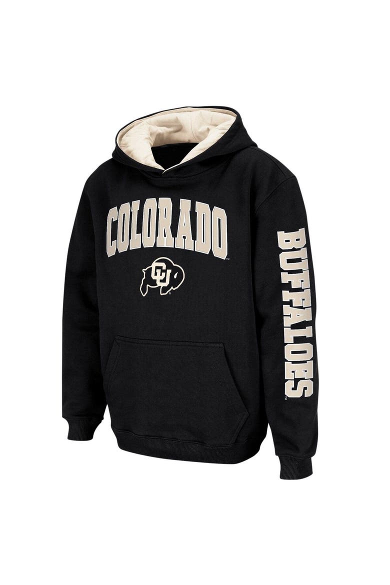 Youth Colosseum Black Colorado Buffaloes 2-Hit Team Pullover Hoodie, Alternate, color, Black