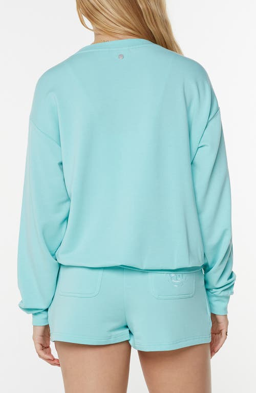 Roxy Surfing By Moonlight Embroidered Graphic Sweatshirt In Blue