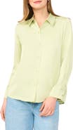 Vince Camuto Satin Long Sleeve Button-Up Shirt