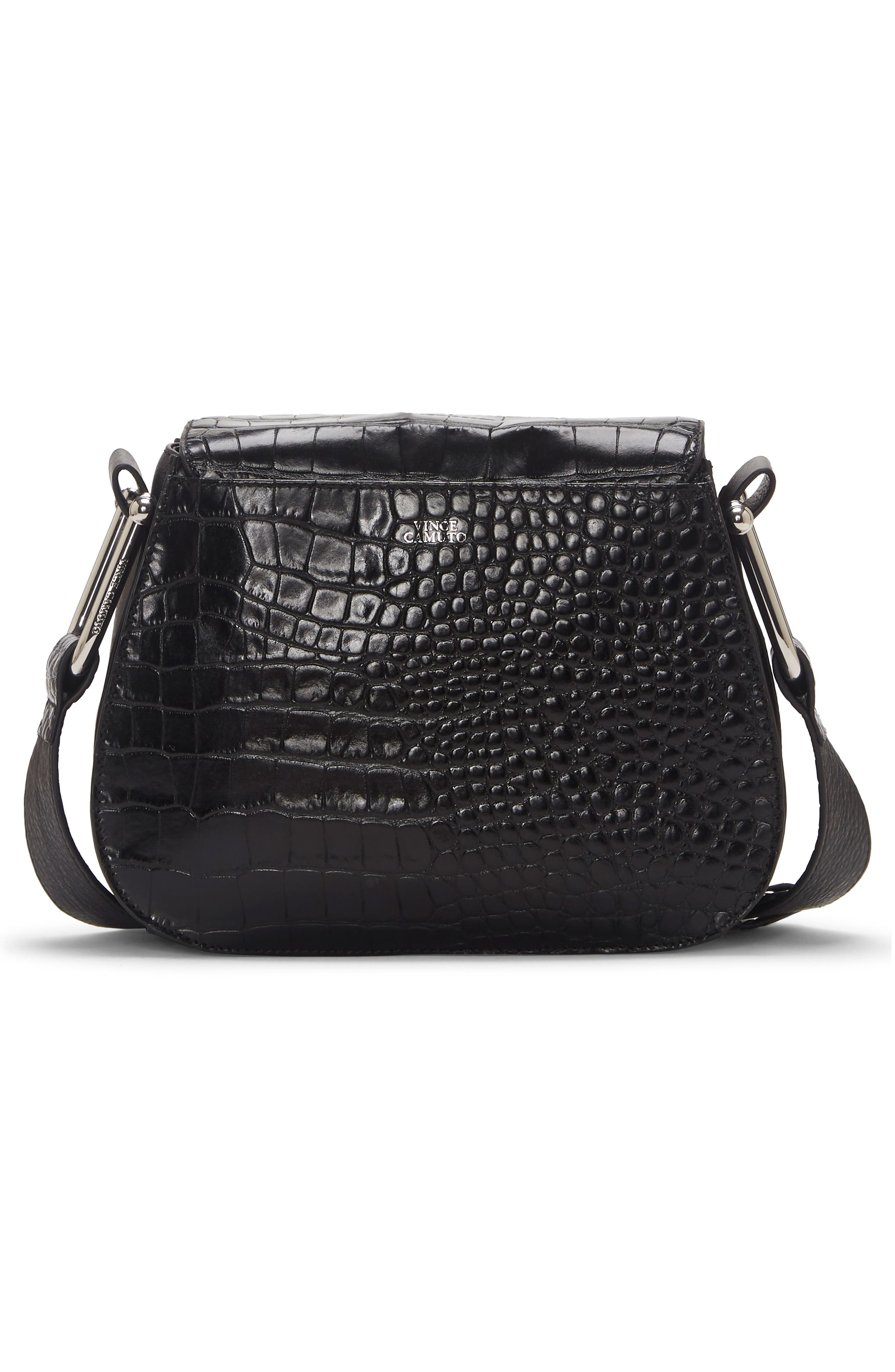 Vince Camuto Tal Croc Embossed Leather Shoulder Bag, Alternate, color, 