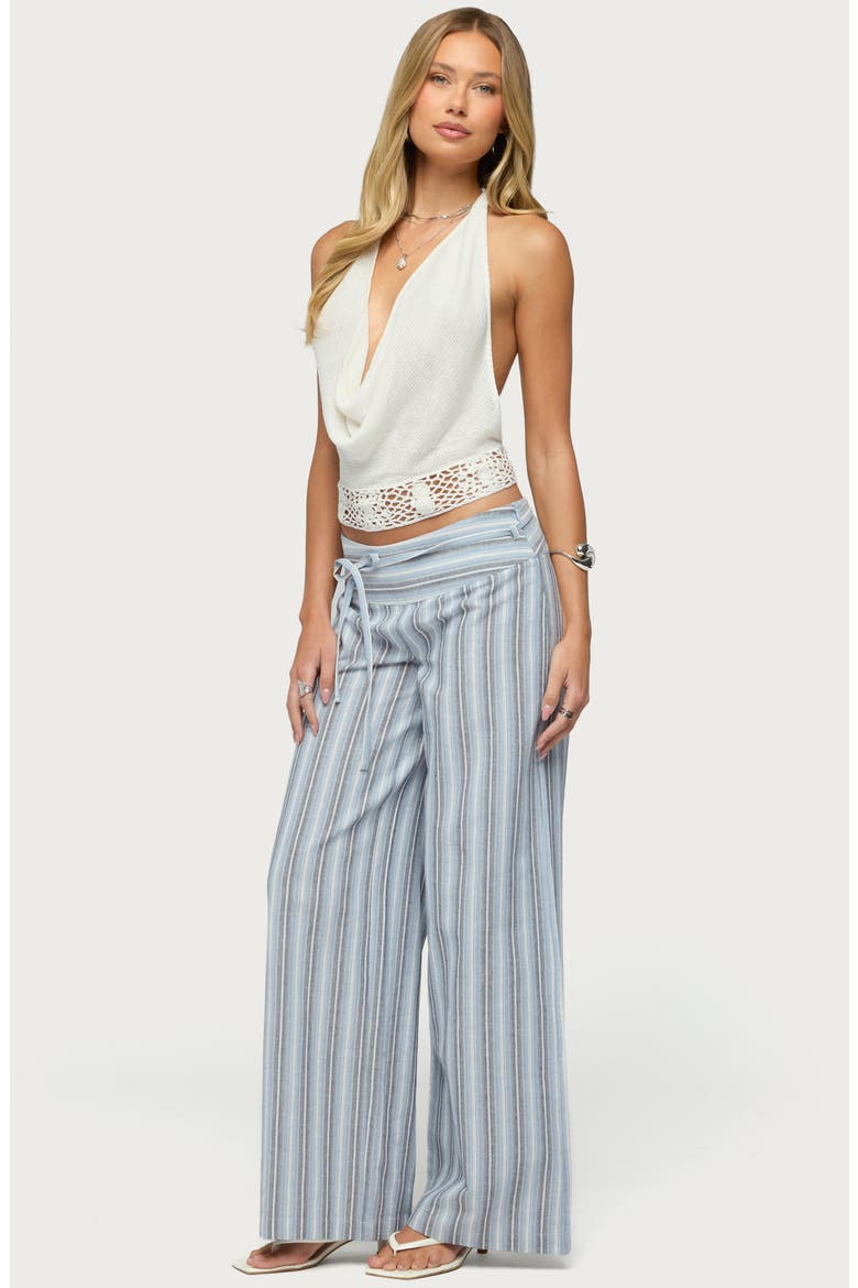 Chera Striped Wide Leg Pants, Alternate, color, BLUE