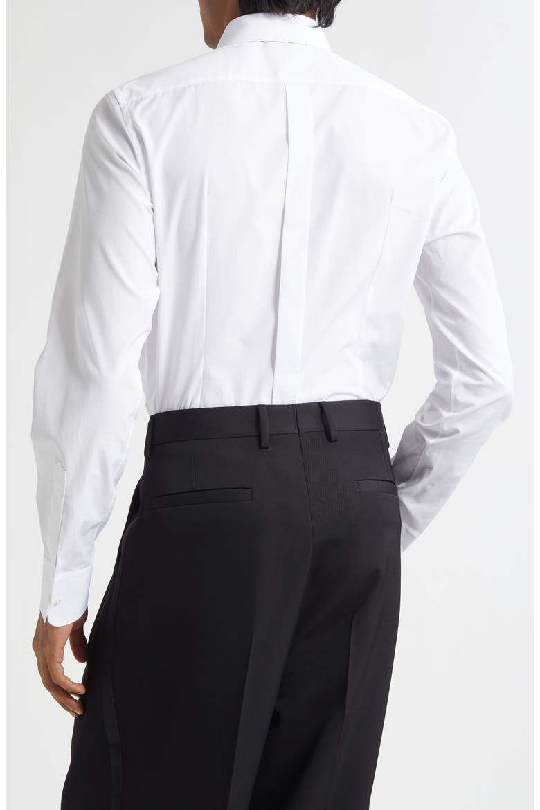 Gold Fit Cotton Poplin Tuxedo Shirt, Alternate, color, BIANCO OTTICO