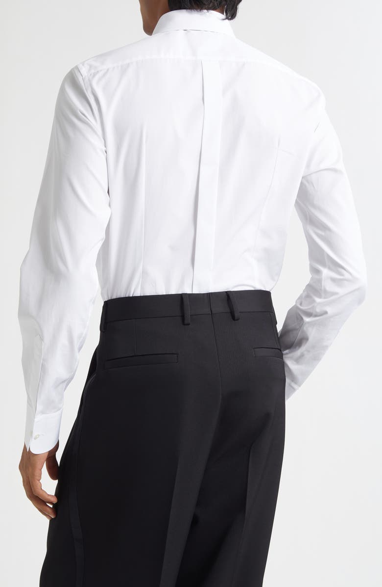 Dolce&Gabbana Gold Fit Cotton Poplin Tuxedo Shirt, Alternate, color, Bianco Ottico