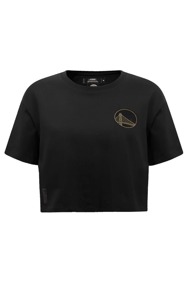 Women's Pro Standard Black Golden State Warriors Holiday Glam Boxy T-Shirt, Alternate, color, Black