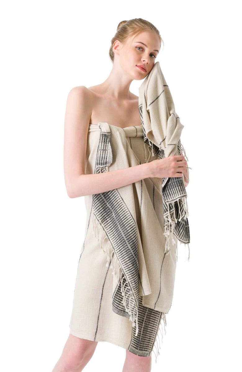 Olive & Linen Amber Linen Turkish Towel Set, Alternate, color, 