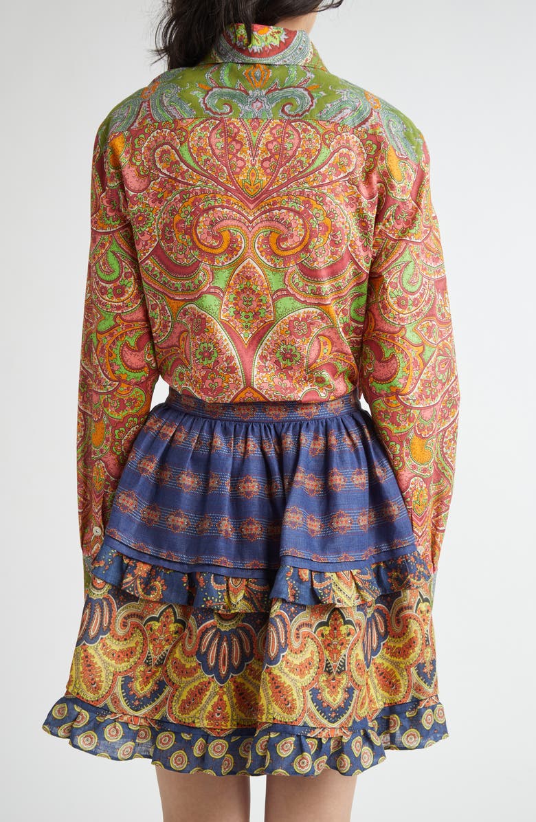 Valentino Garavani Paisley Button-Up Shirt, Alternate, color, Pink Multi