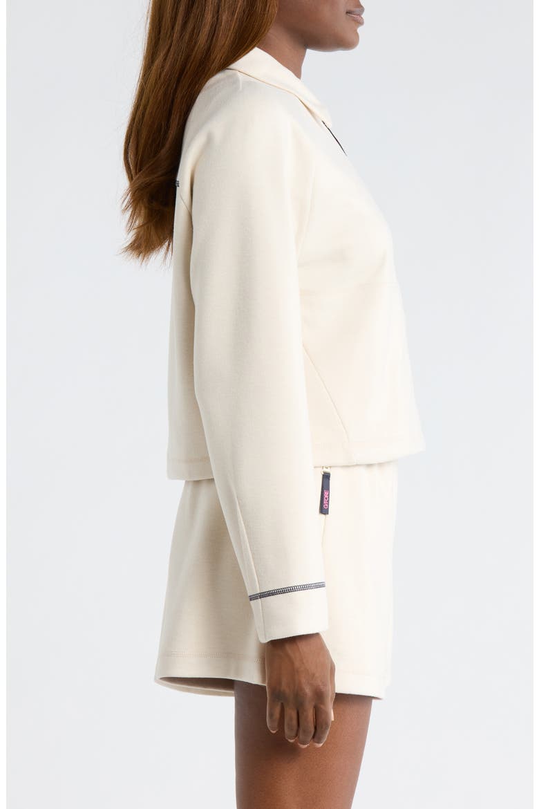 Cozy Double Knit Golf Jacket, Alternate, color, CHALK WHITE