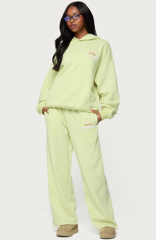 Edikted Matcha Lover Straight Leg Sweatpants In Green
