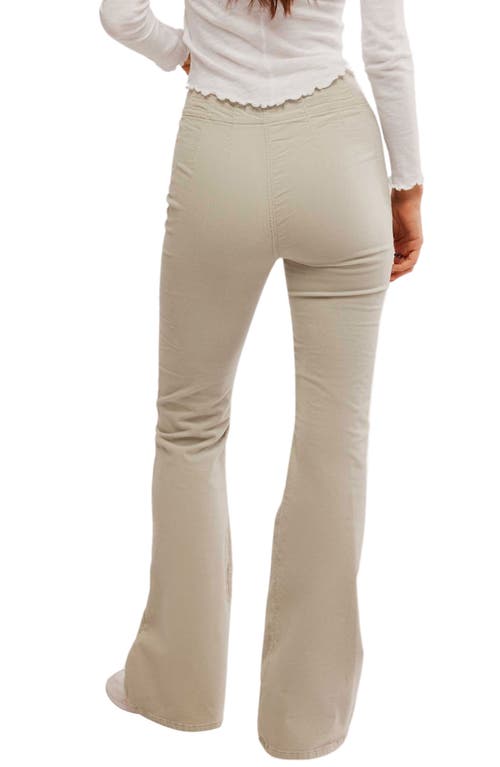 Free People Jayde Seamed Corduroy Flare Pants In Mineral Grey