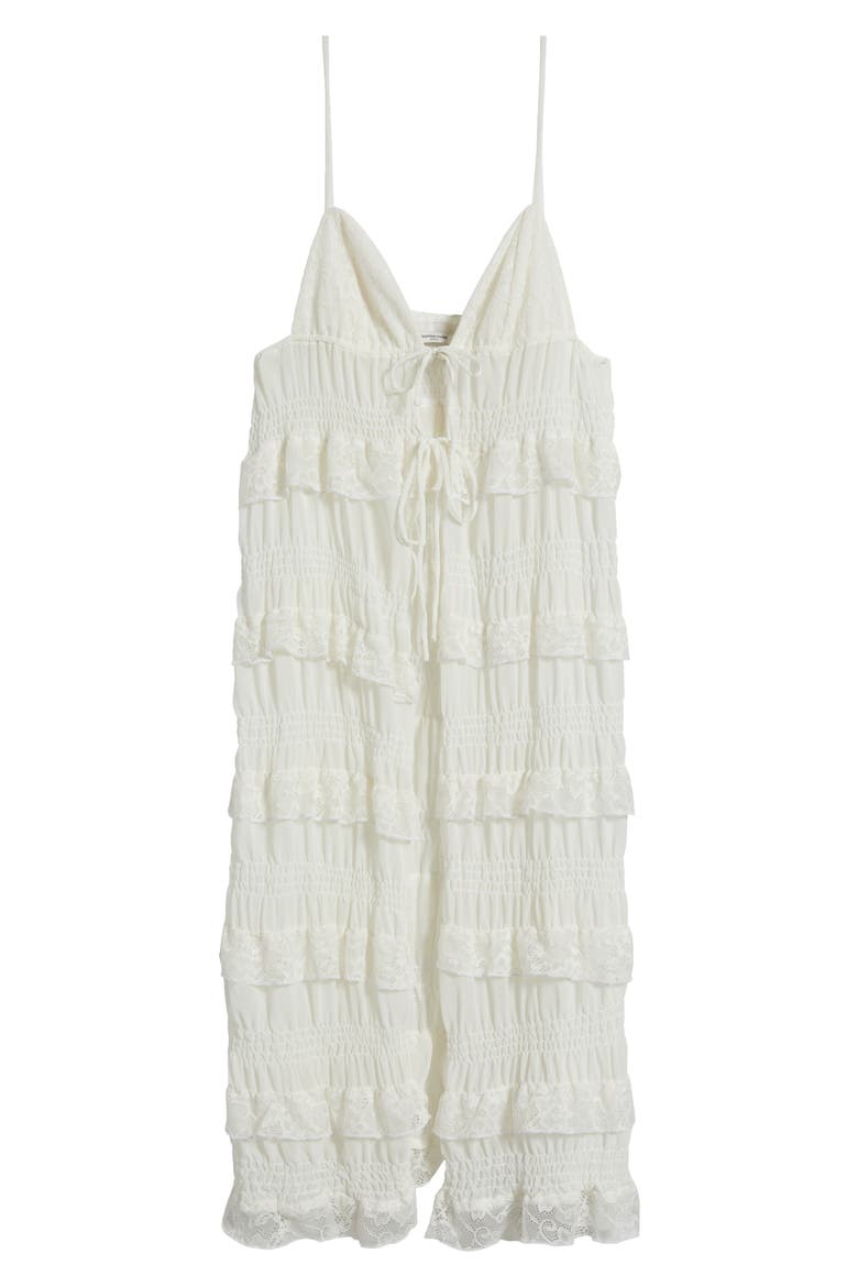 Tiered Ruffle Lace Dress, Alternate, color, WHITE