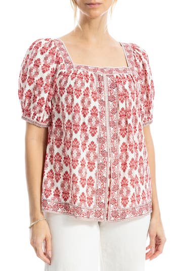 MAX STUDIO MAX STUDIO PUFF SLEEVE TOP