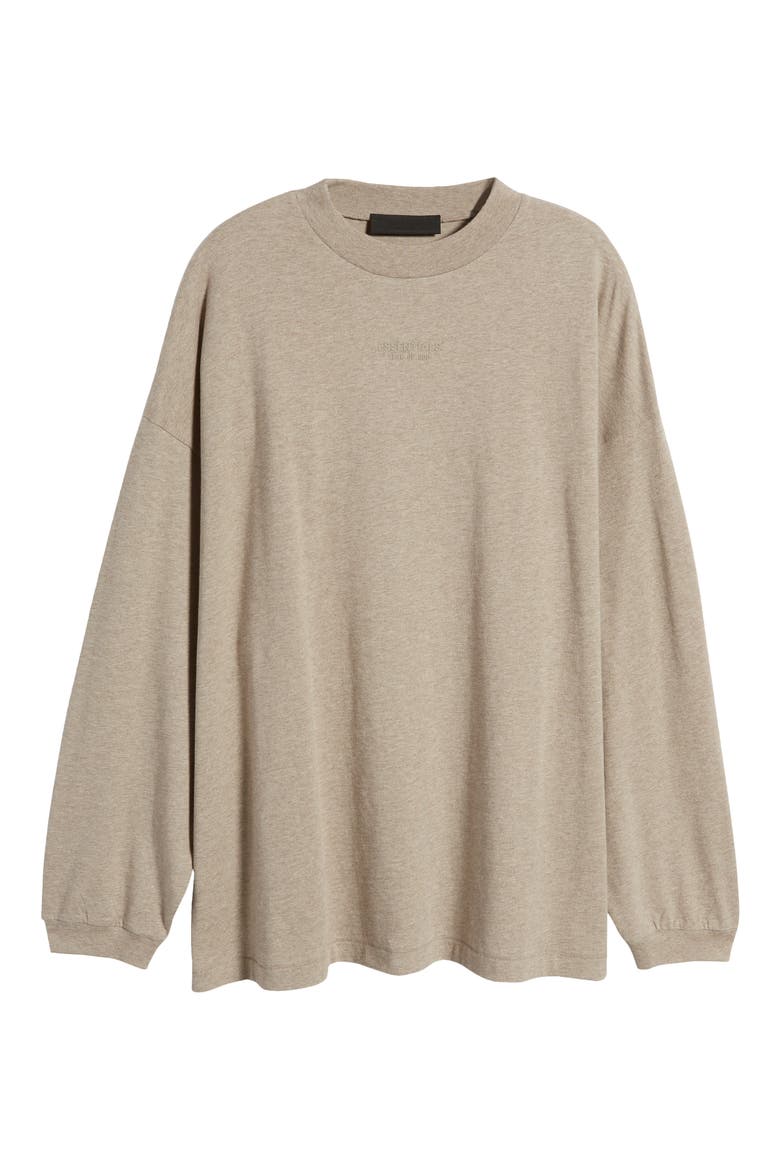 Essentials Long Sleeve Cotton T-Shirt, Alternate, color, CORE HEATHER