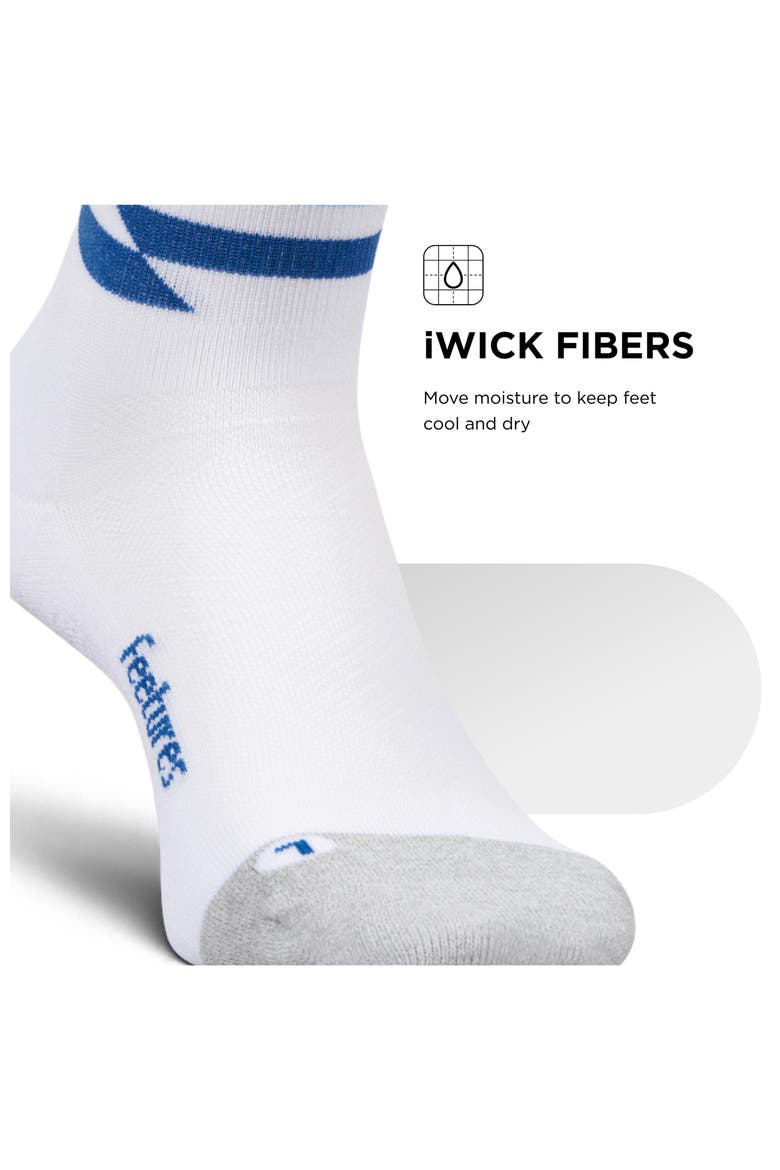 Elite Light Cushion Quarter Solid  Sport Sock with Targeted Compression, Alternate, color, Blue Stripe