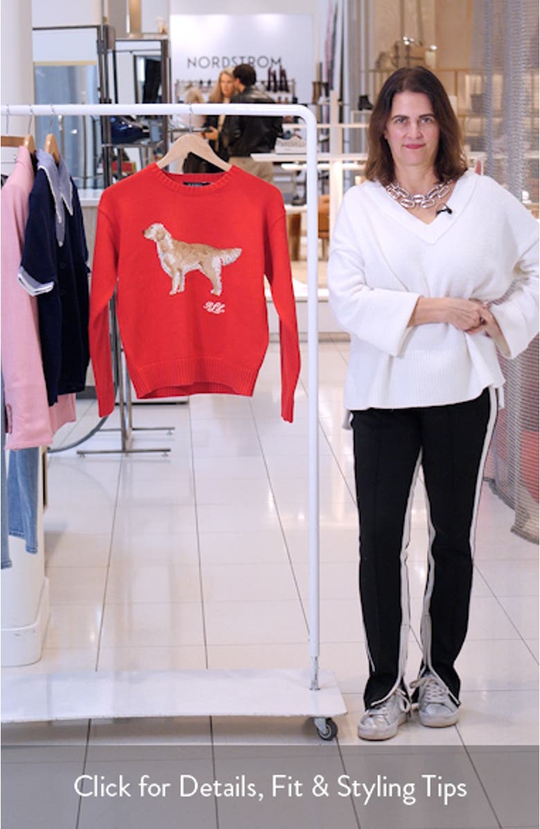 Golden Retriever Cotton Intarsia Sweater, sales video thumbnail