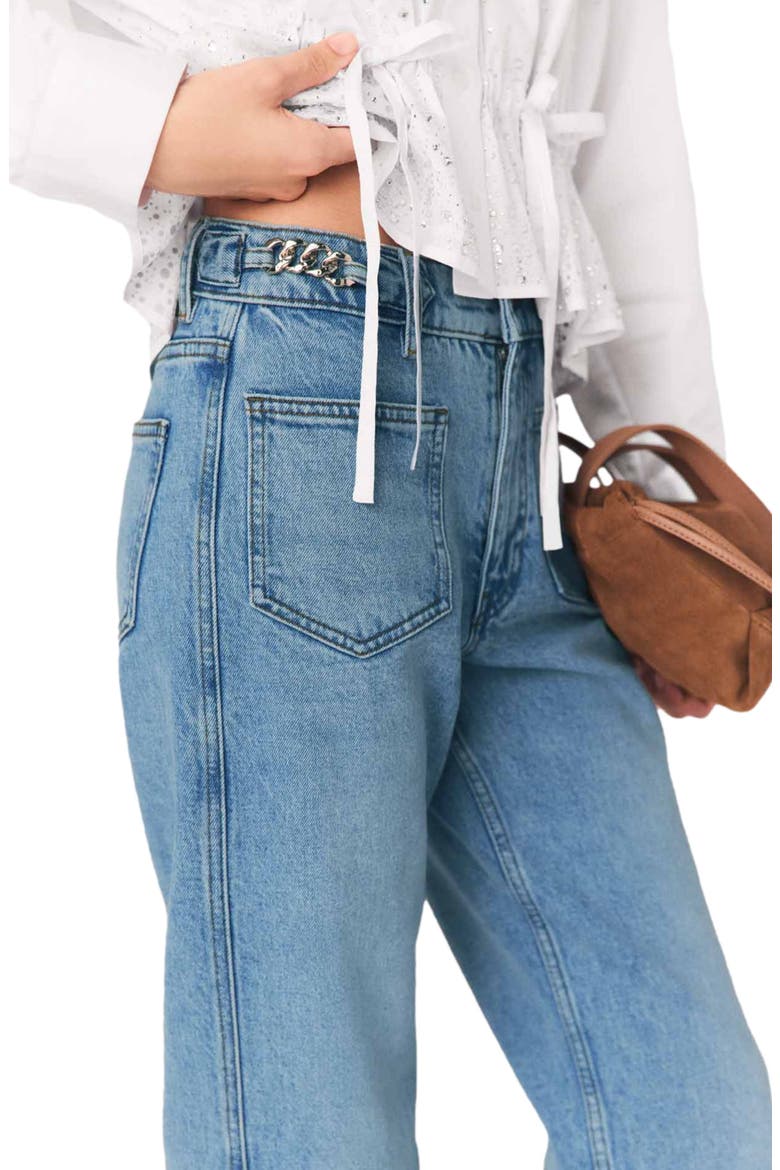 Straight jeans with chains, Alternate, color, Blue