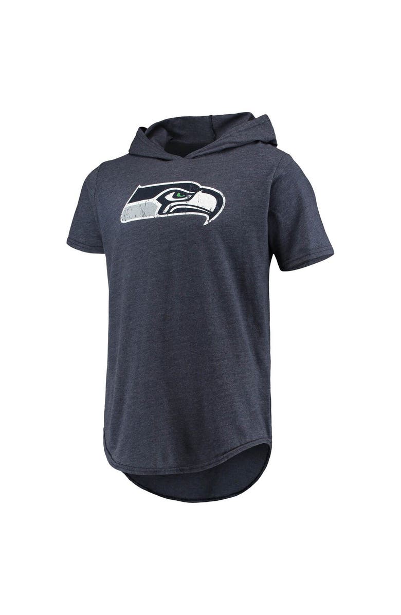 Majestic Threads Men's Majestic Threads College Navy Seattle Seahawks Primary Logo Tri-Blend Hoodie T-Shirt, Alternate, color, 
