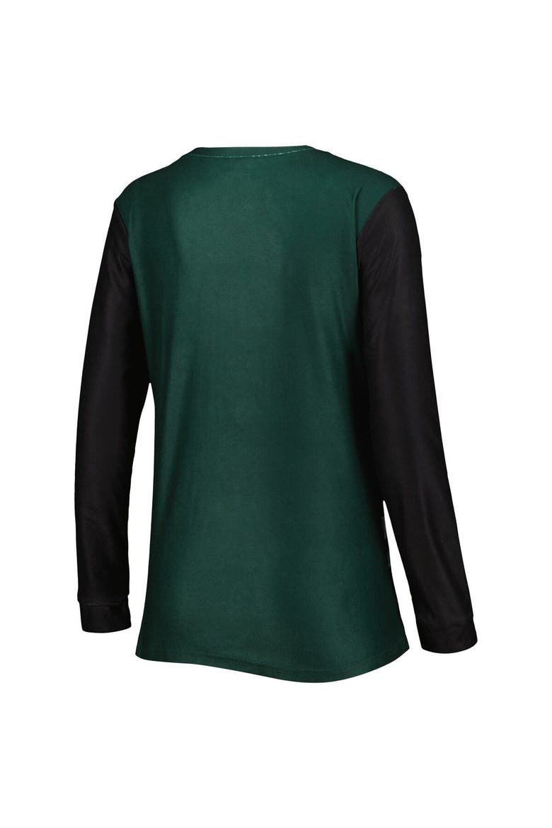 Women's FOCO Green Michigan State Spartans Ugly Long Sleeve T-Shirt & Pajama Pants Sleep Set, Alternate, color, Green