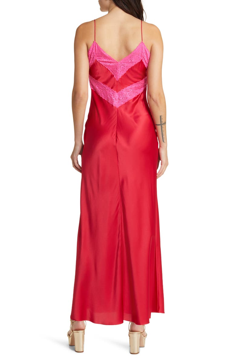 LoveShackFancy Serita Lace Silk Slipdress, Alternate, color, 