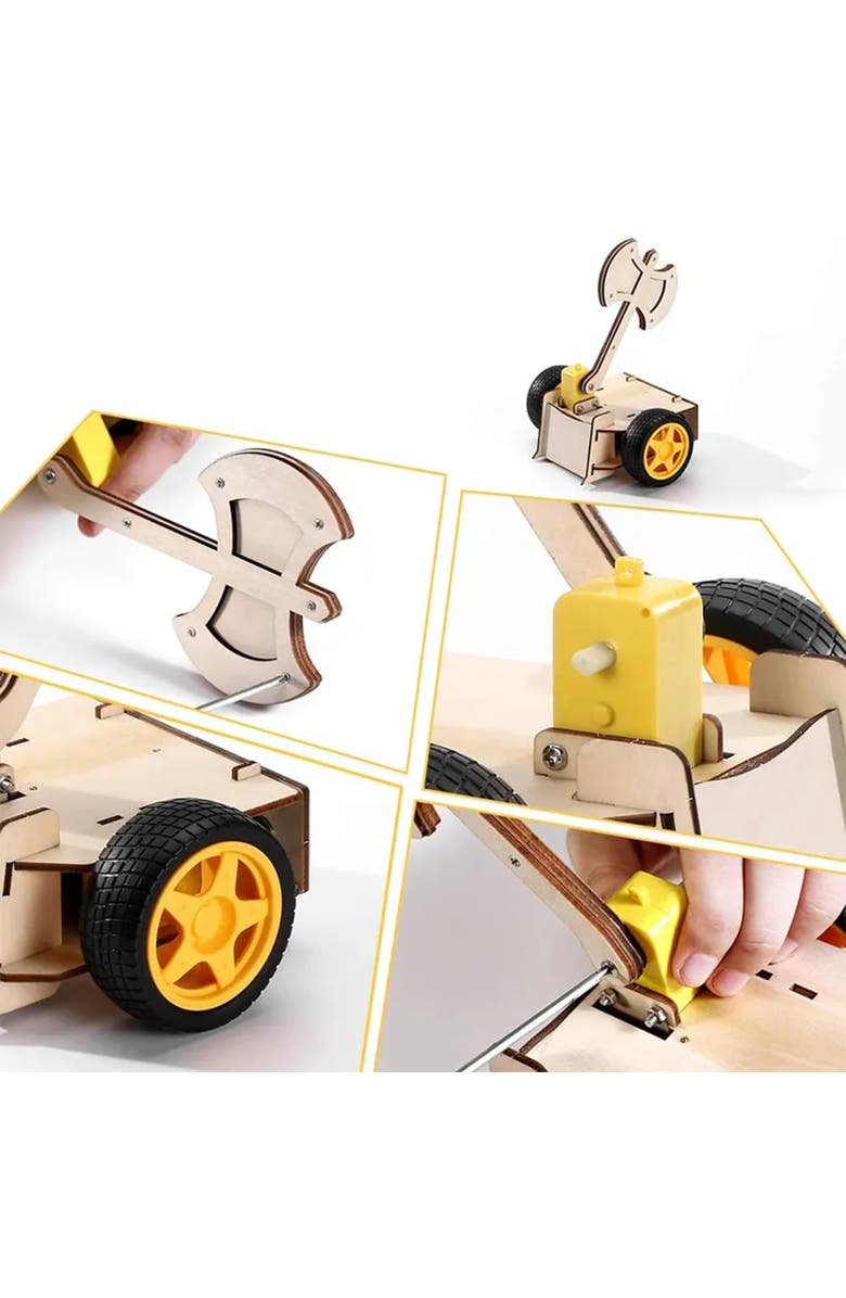 MODBOX DIY Motorized Battle Robot Kit, Build A Wooden Toy Fighter Bot, Alternate, color, 