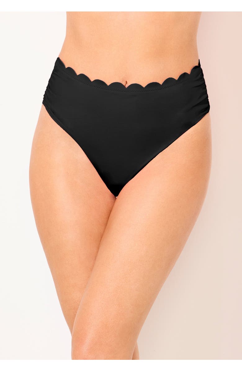 Swimsuits for All Scallop Trim Swim Brief, Main, color, Black