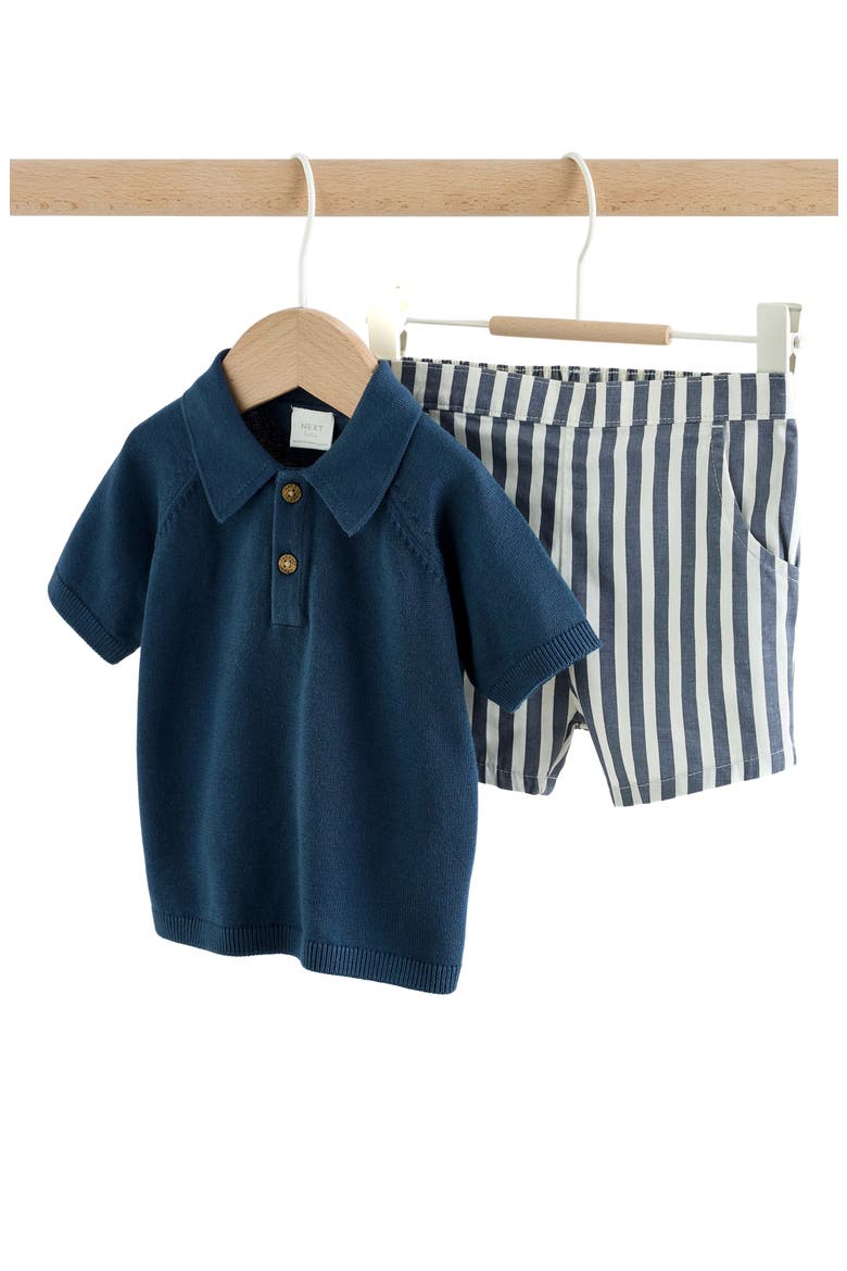 Polo & Shorts Set, Main, color, BLUE