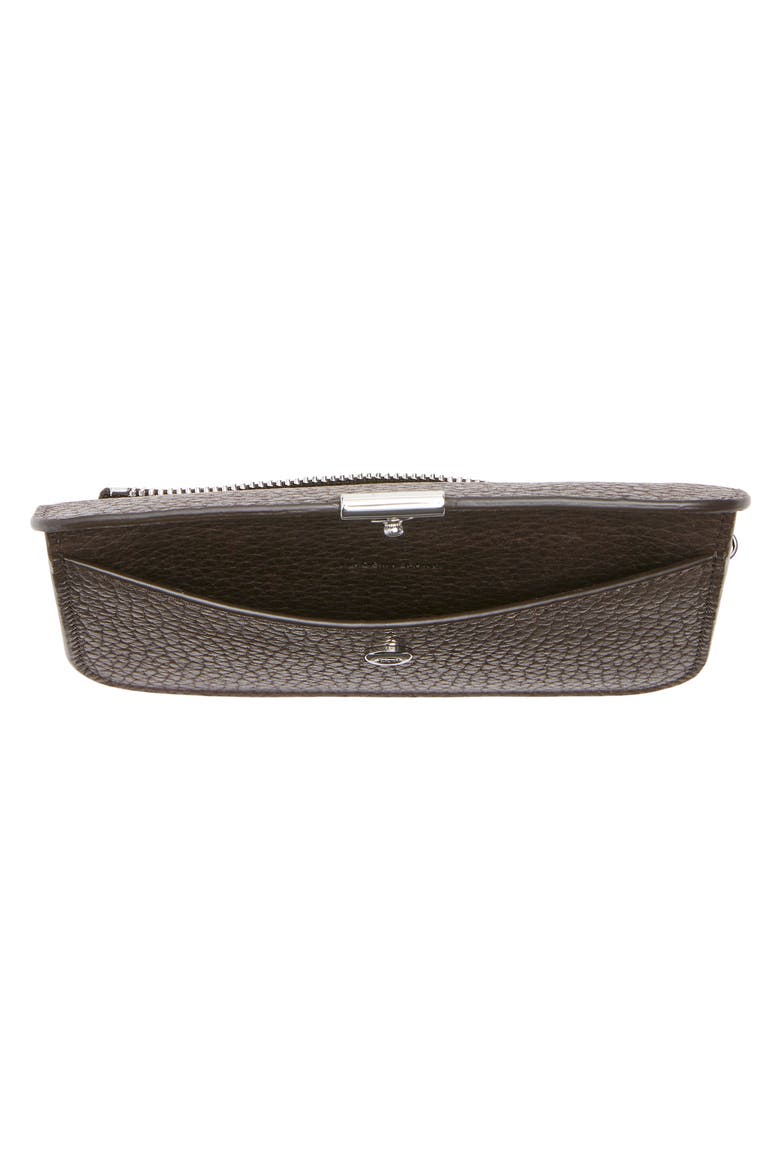 Soft Tab Leather Card Holder, Alternate, color, DARK CHOCOLATE