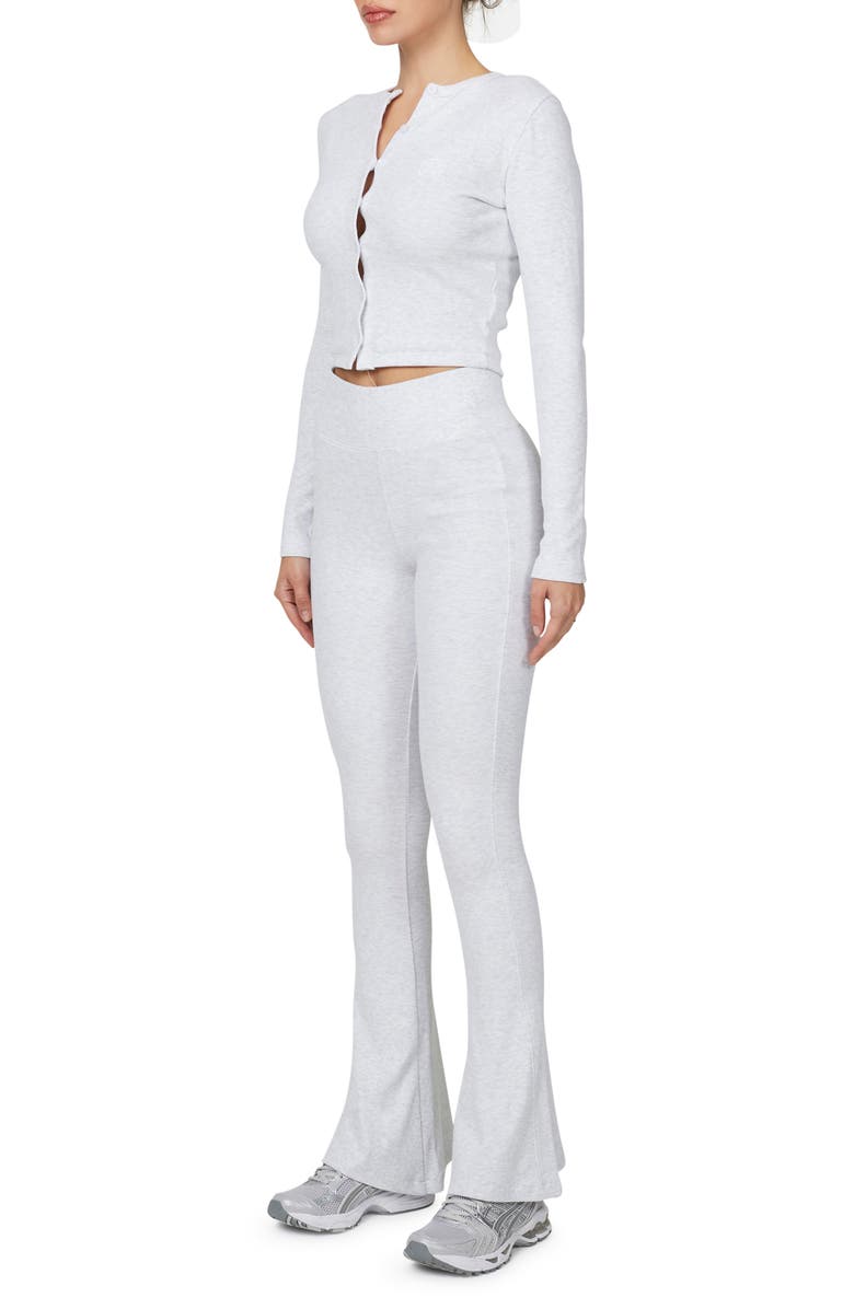 Good For Nothing Ribbed Vintage Buttoned Long Sleeve T-shirt, Alternate, color, Grey