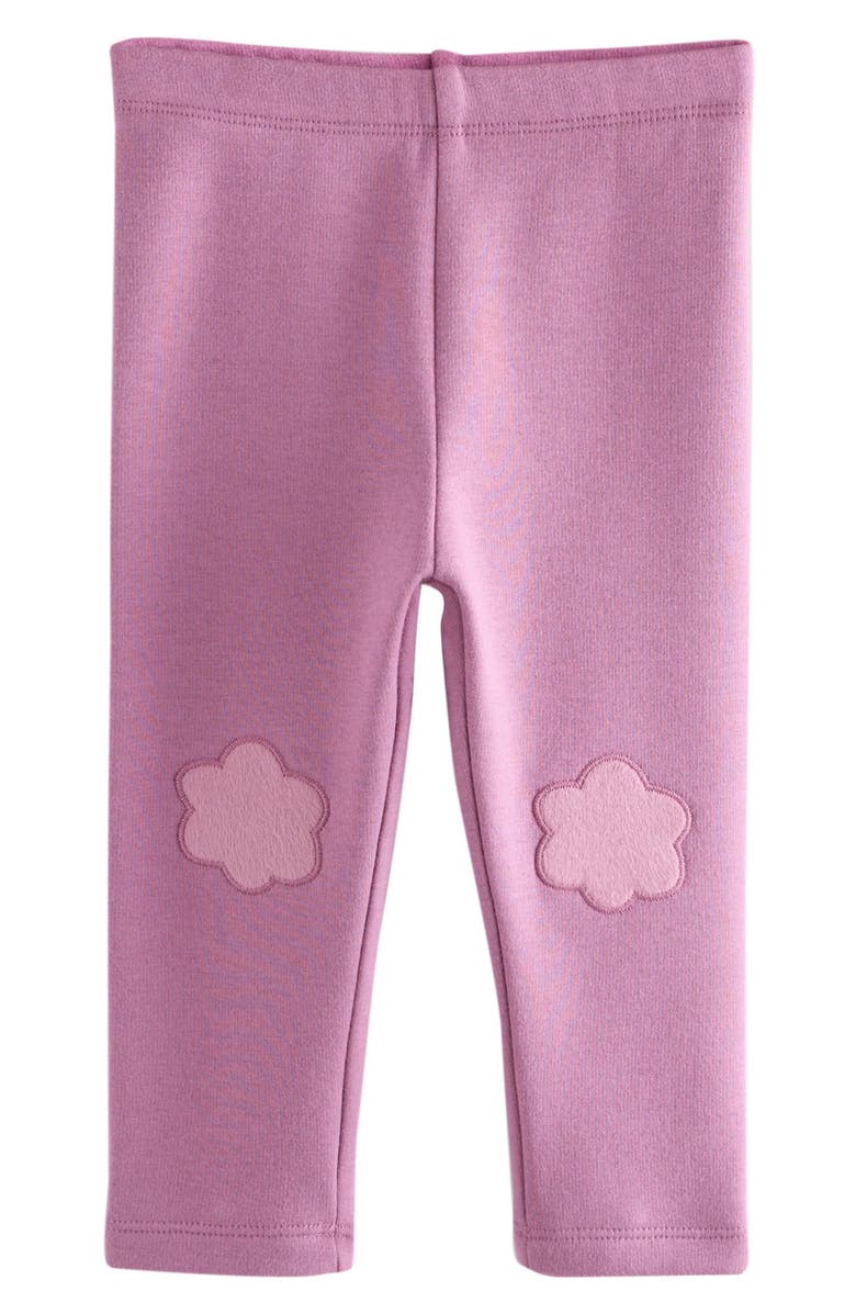 NEXT Kids' Floral Knee Patch Leggings, Main, color, Purple
