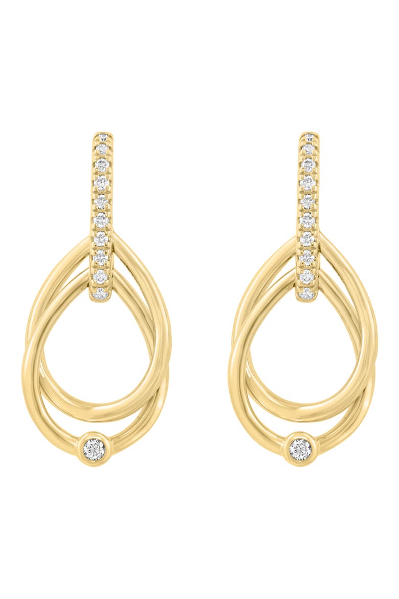 Lab Grown Diamond Oval Drop Earrings, Alternate, color, GOLD