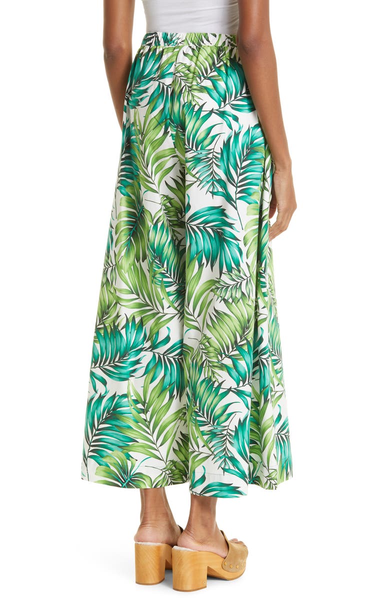 Autumn Adeigbo Giada Palm Print Wide Leg Pants, Alternate, color, 