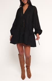 Petal & Pup Hart Long Sleeve Cotton & Linen Minidress