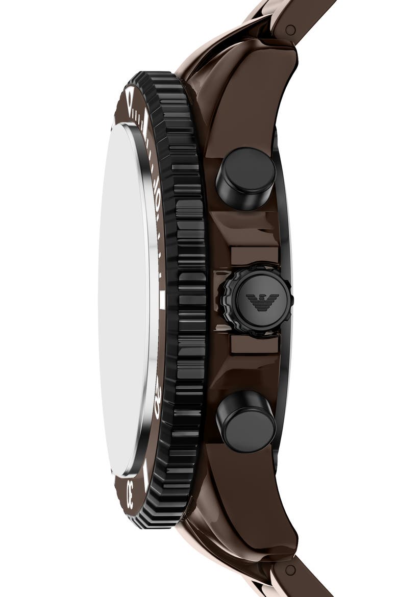 World Explorer Solar Chronograph Ceramic Watch, Alternate, color, BROWN