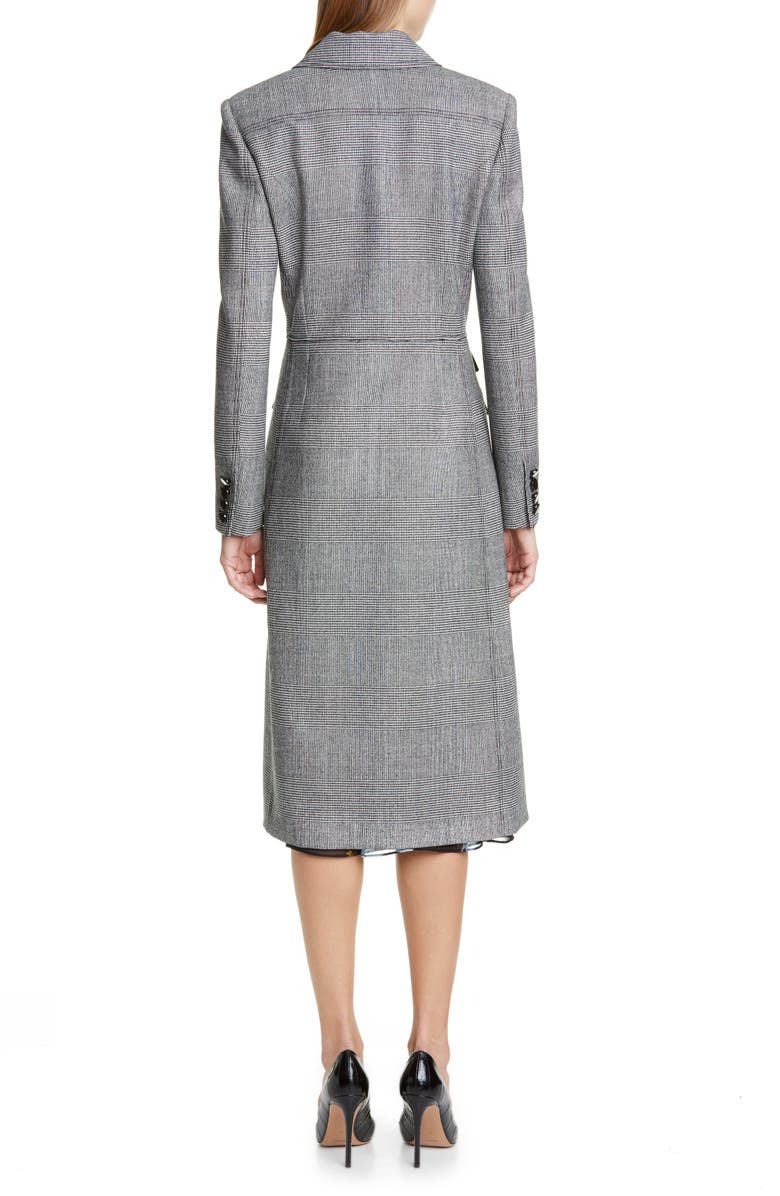 Altuzarra Glen Plaid Double Breasted Three-Quarter Coat, Alternate, color, 