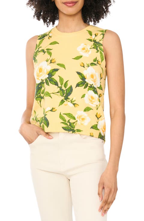 Floral Sleeveless Sweater