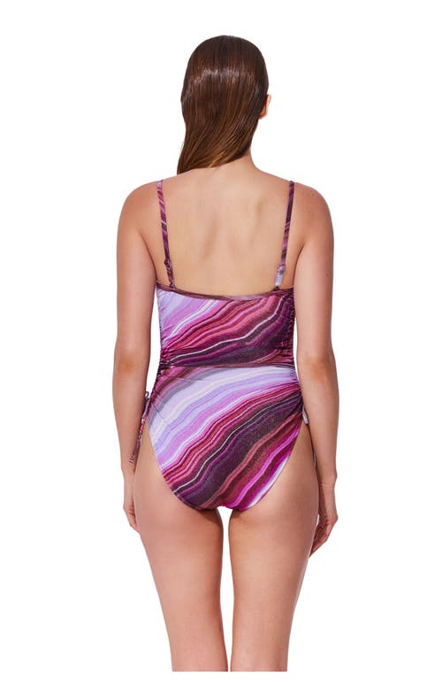Gottex Marble Dream C-cup Square Neck One Piece In Purple