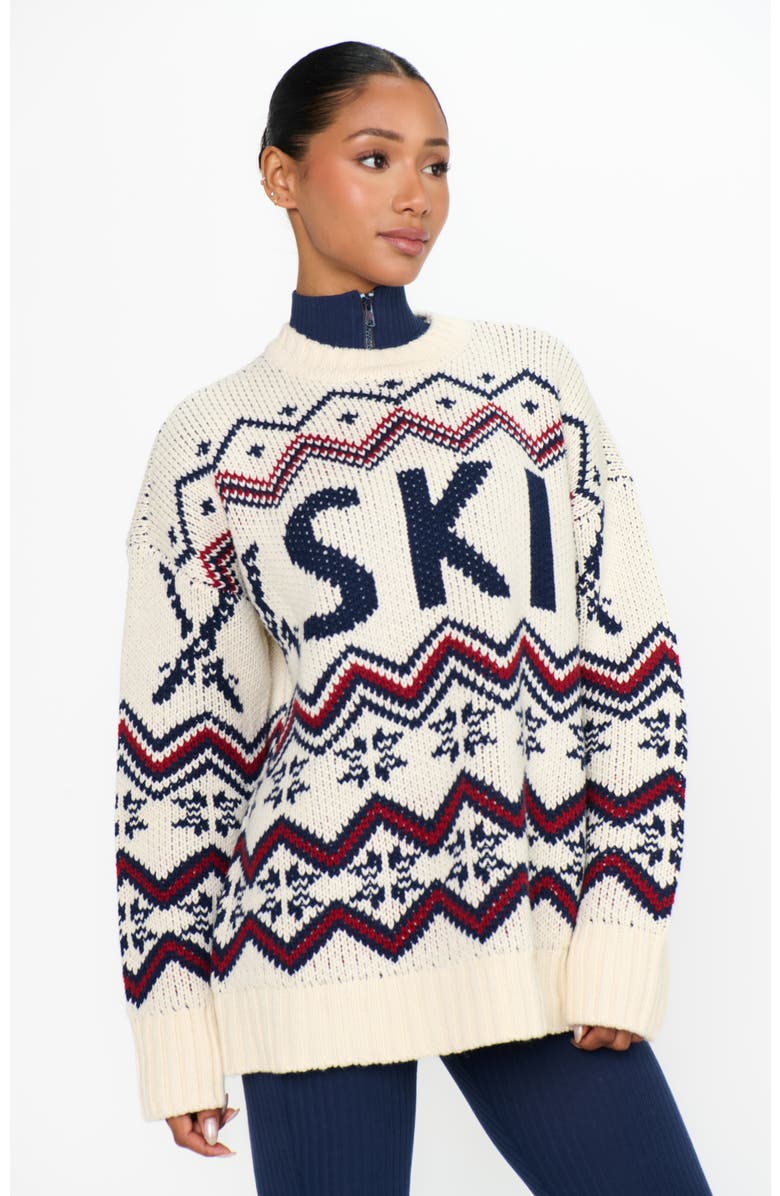 Show Me Your Mumu Ski in Sweater, Alternate, color, Cream Ski Knit