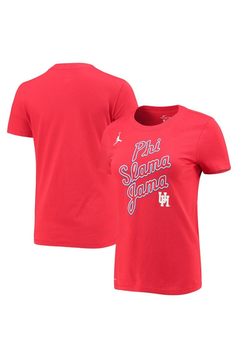 Women's Jordan Brand Red Houston Cougars Phi Slama Jama Performance T-Shirt, Main, color, Red