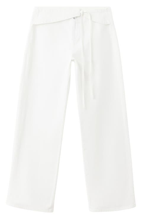 Low Waist Bow Straight Leg Jeans