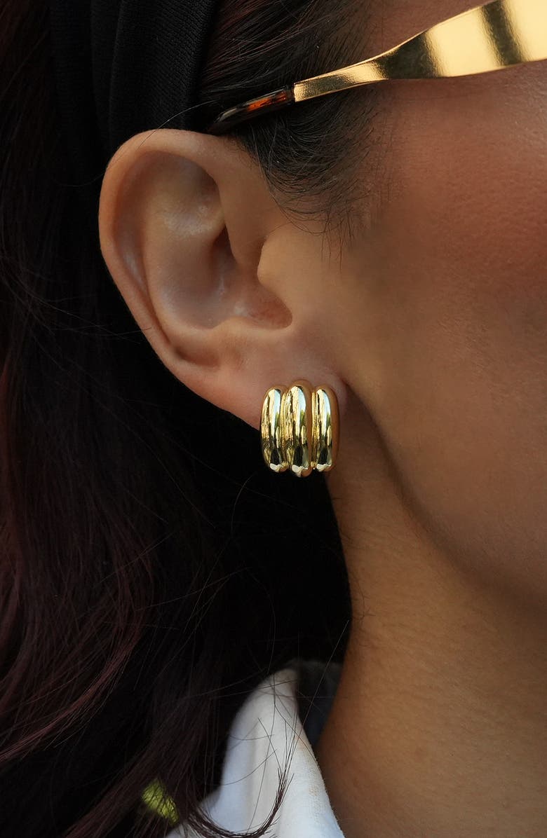 Argento Vivo Sterling Silver Ribbed Stud Earrings, Alternate, color, 