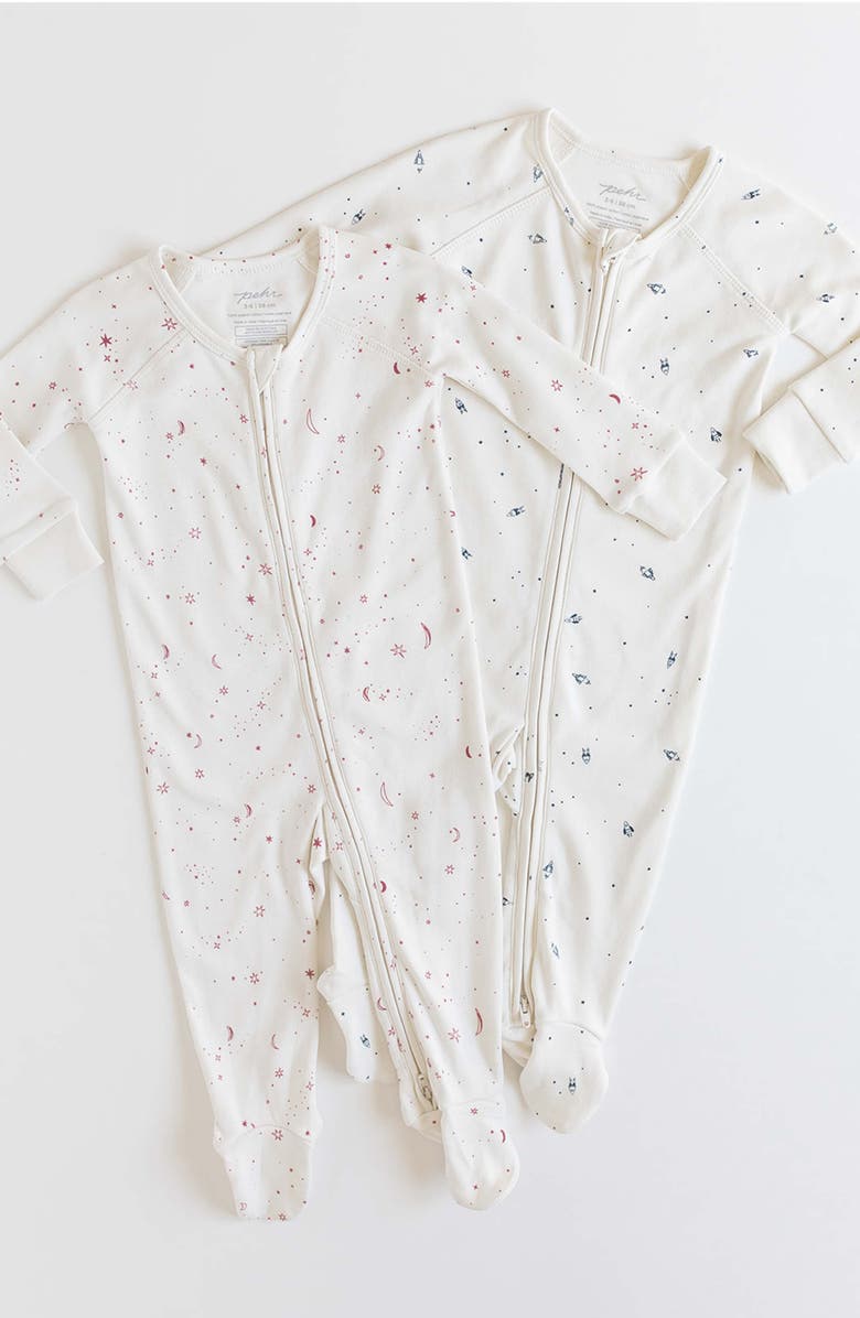 Pehr Kids' Rocketman Organic Cotton One-Piece Pajamas, Alternate, color, 