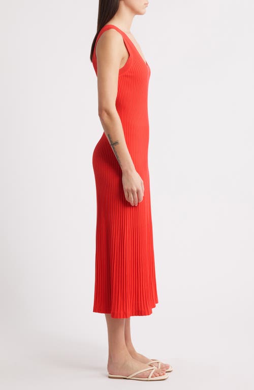 Wyeth Sleeveless Rib Sweater Dress In Red