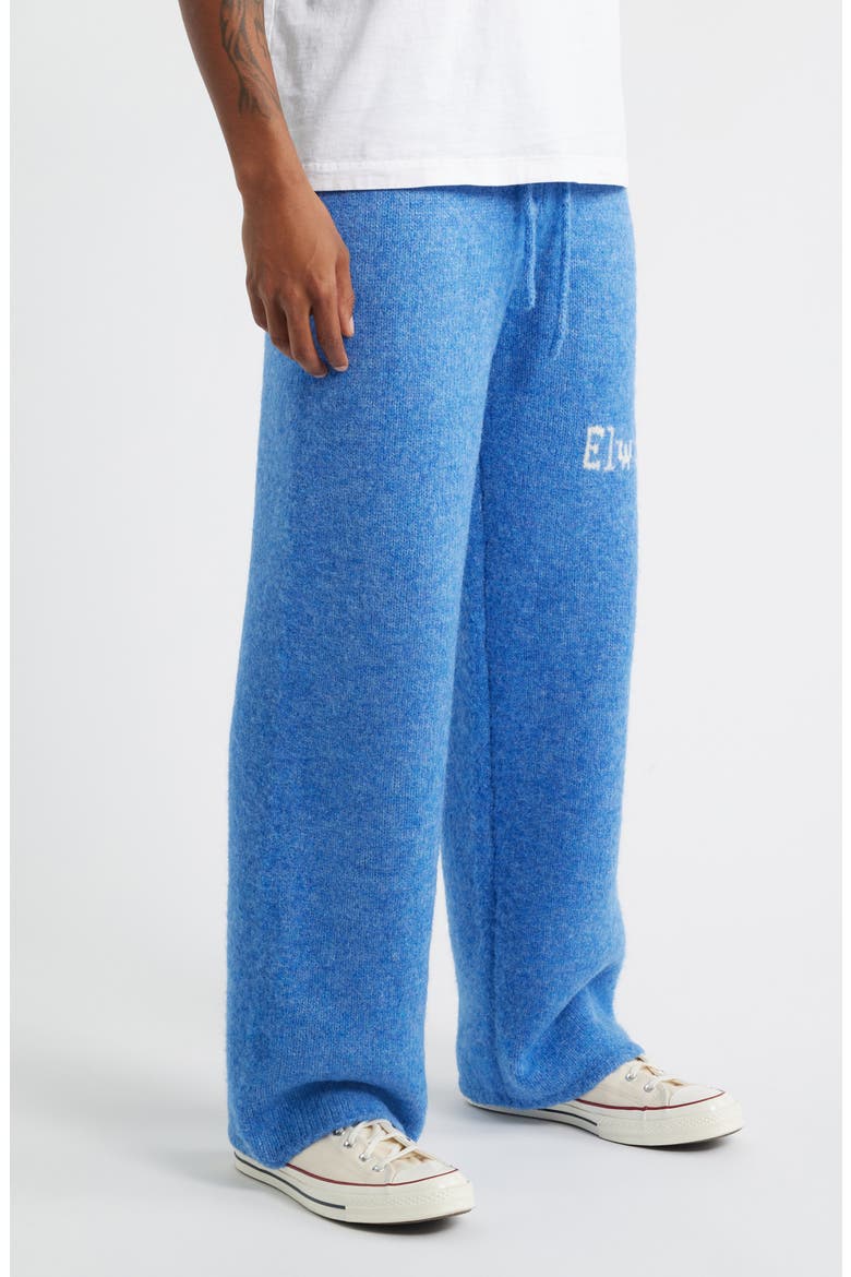 Intarsia Logo Baggy Sweatpants, Alternate, color, TRUE BLUE